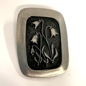 Vintage Modernist Sweden R. Tennesmed Pewter Brooch
